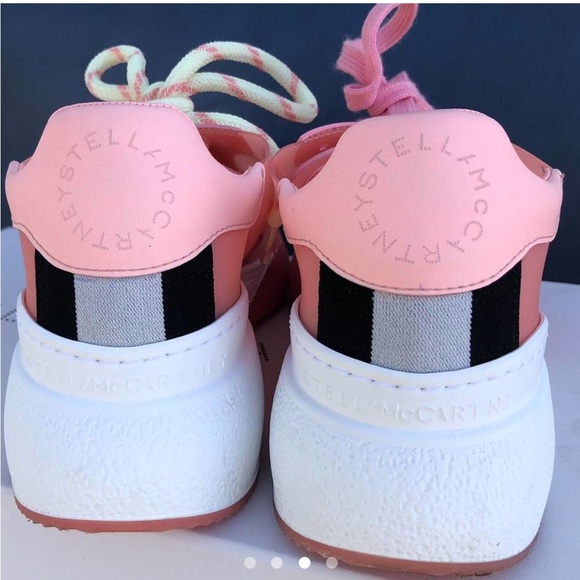 STELLA MCCARTNEY Pink Glow-in-the-dark loop sneakers, W7.5 / IT 38 - Picture 4 of 5